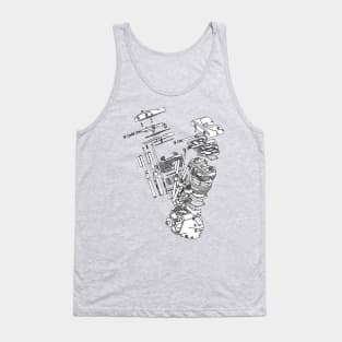 Exploded Shovel Tank Top